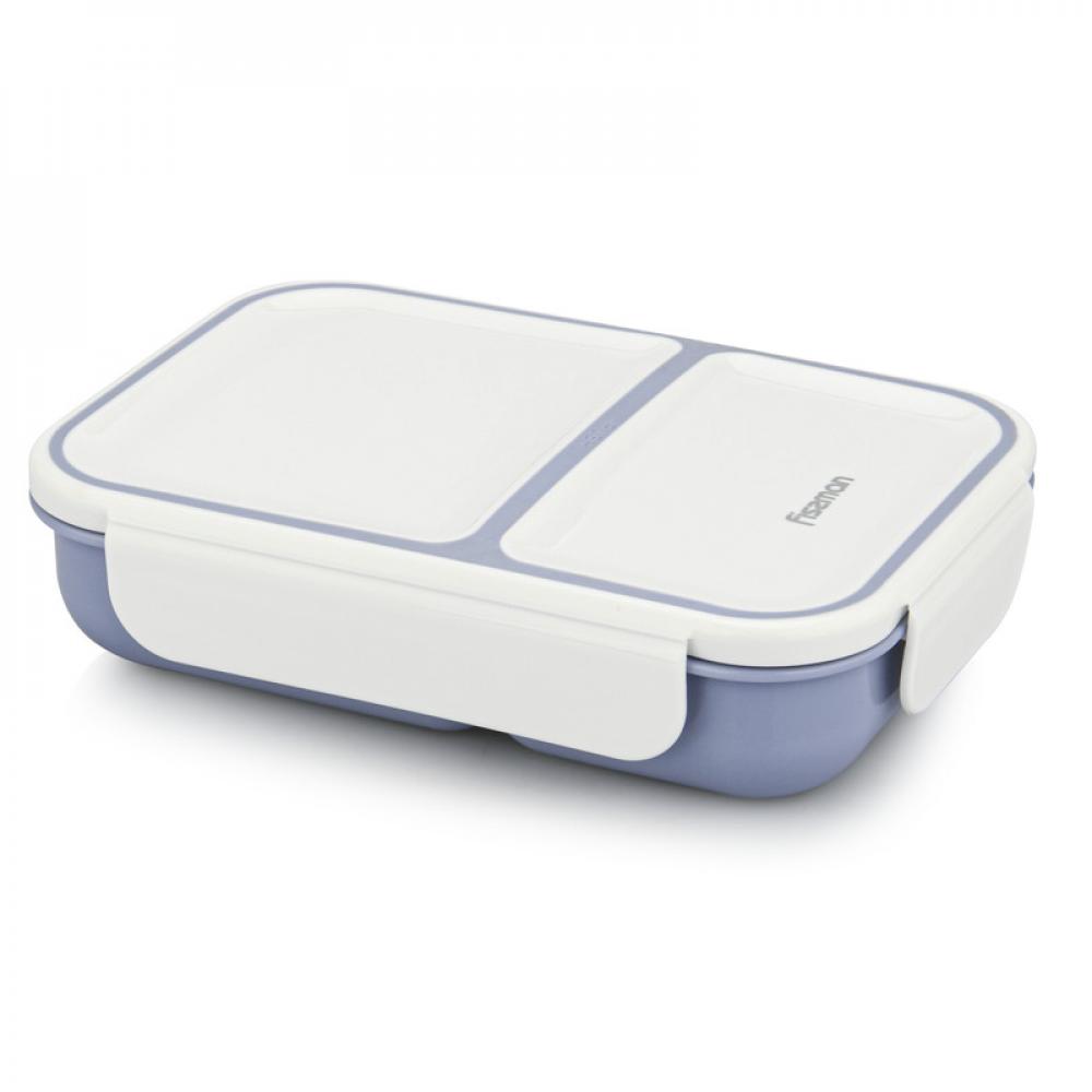 Fissman Lunch Box With Two Compartments Purple\/Grey 20x14x4.5cm bbstore lunch boxes with 3 compartments and cutlery spoon and fork leakage proof container with holding handle blue