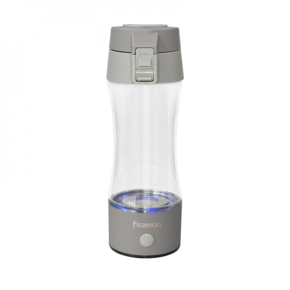 цена Fissman Portable Hydrogen Rich Water Generator Rechargeable With USB Ionizer Hydrogen Shaker Water Bottle 320ml Grey