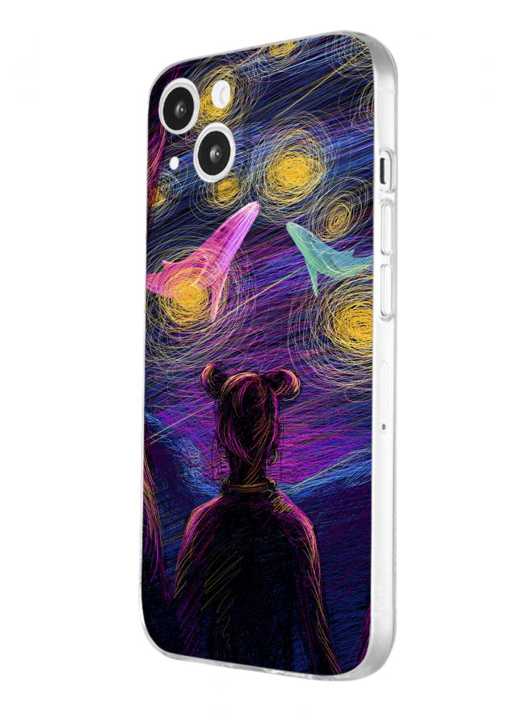 Protective Case Cover for Apple iPhone 14 (6.1) Space girl