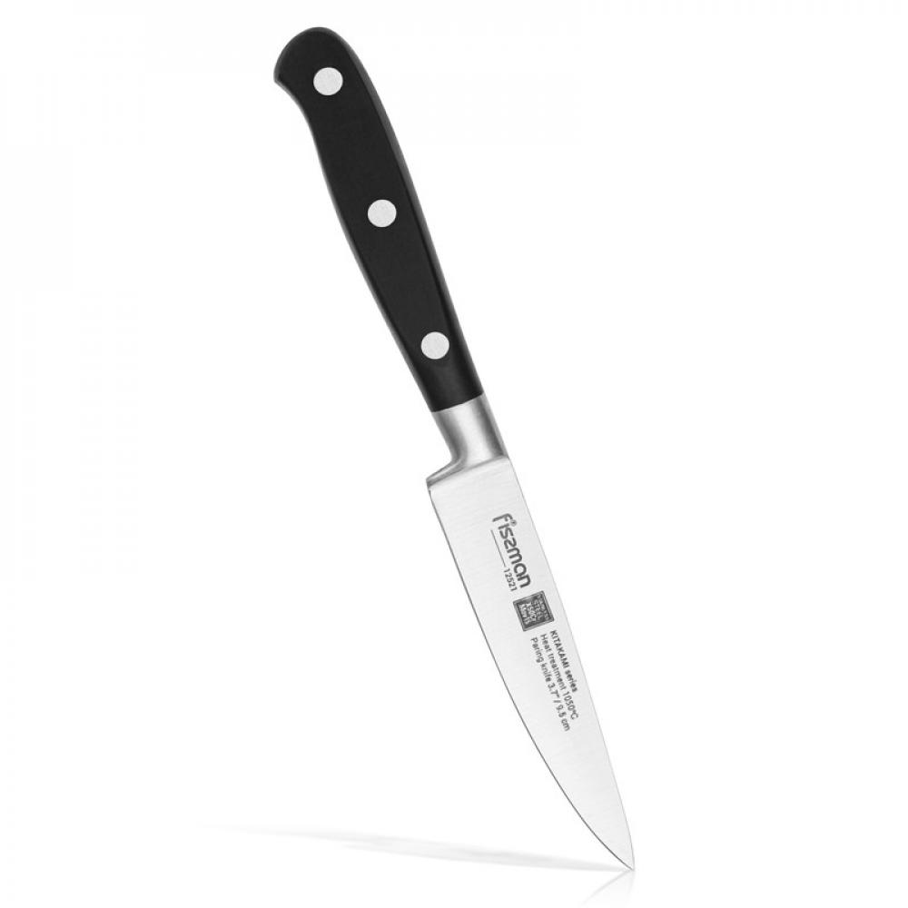fissman vegetable and fruit knife elegance series stainless steel 9 cm Fissman Paring Kitakami Knife Silver/Black 3.7 inch (9.5 cm)