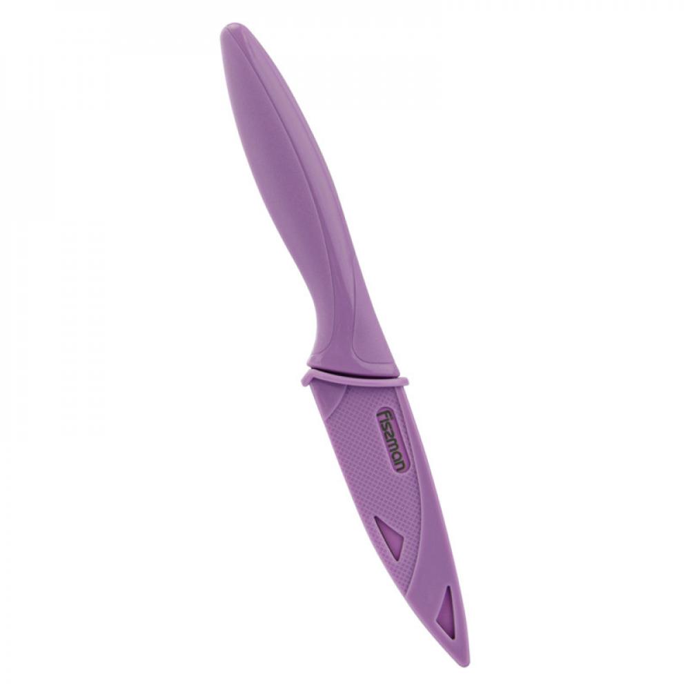 Fissman Stainless Steel Knife With Sheath Purple 20.5 x 2.5cm fissman kitchen knife and utensil organizer 21 5x13 2x23cm with cutting board 33x20x0 6cm grey plastic
