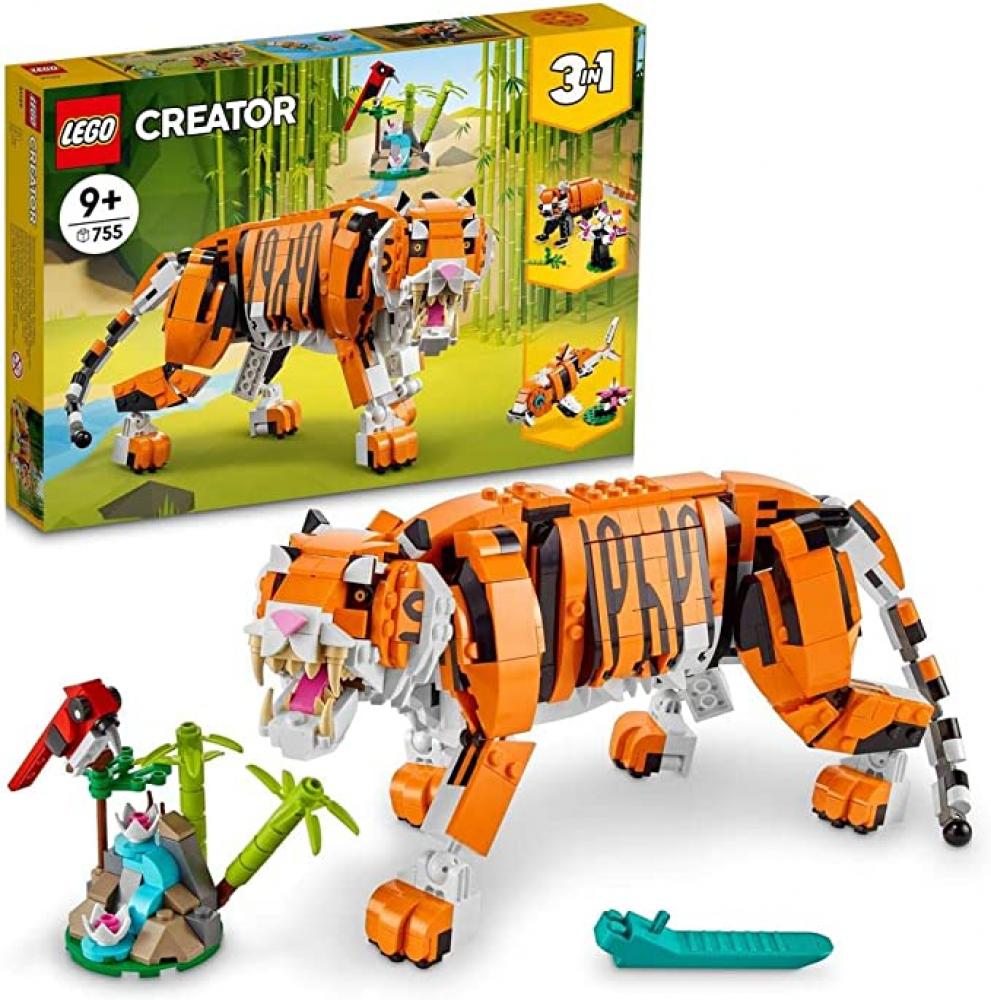 LEGO 31129 Majestic Tiger new simulation animal model set figurines human evolution planet plant pvc action toy figure kids collection of educational toys