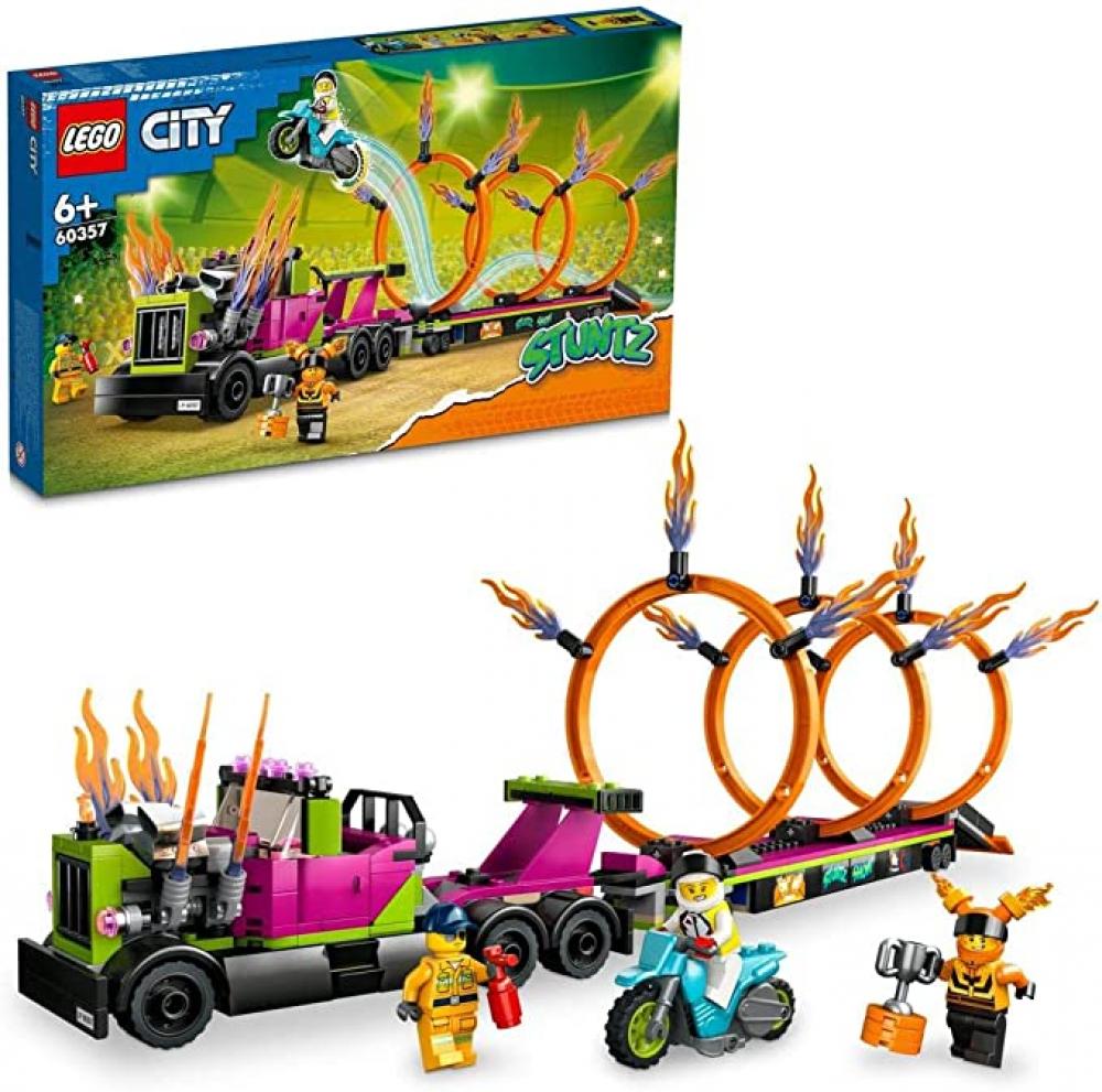 LEGO 60357 Stunt Truck & Ring of Fire Challenge 6pcs set disney frozen princess anna elsa action figures pvc model dolls collection birthday gift kids toys christmas gifts