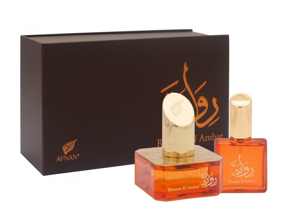 Afnan Riwayat El Ambar Eau De Parfum 50ML + 20ML Set for Men afnan riwayat el taif eau de parfum 50ml 20ml set for women