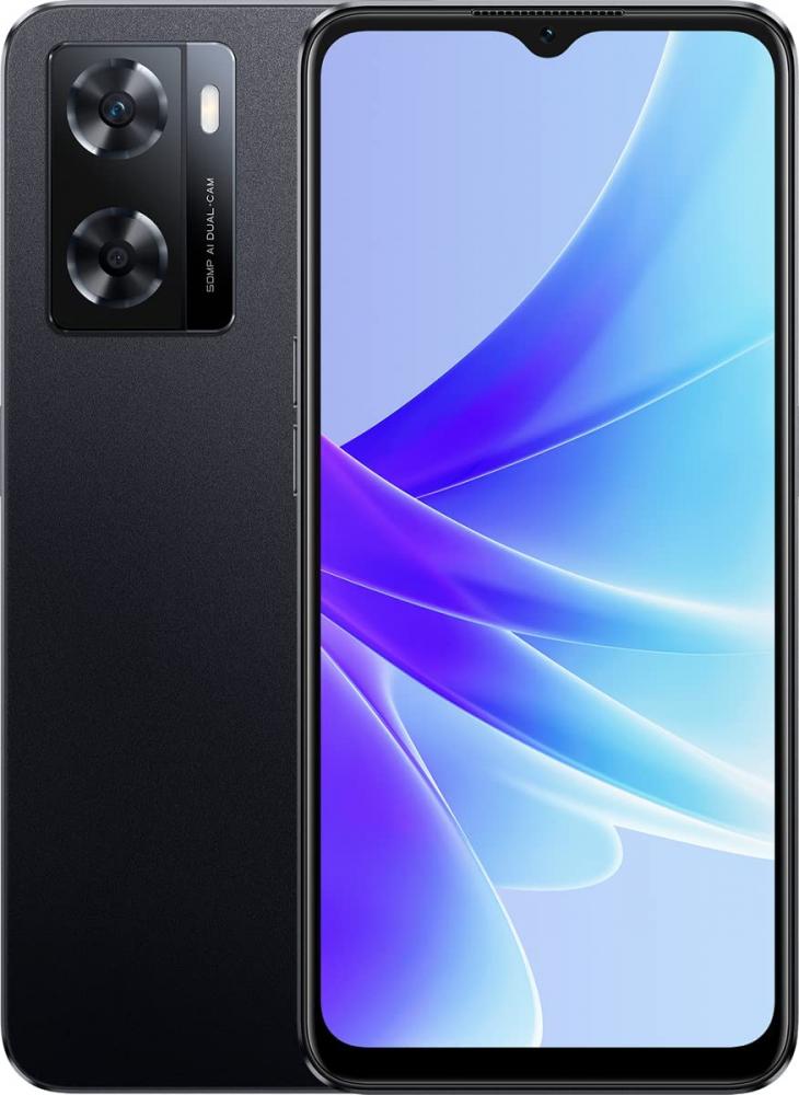 OPPO A77 Dual SIM 6.56 inches Smartphone 128GB 4GB RAM5000mAh Long Lasting Battery Fingerprint and Face Recognition 4G LTE Android Phone, Starry Black oppo a78 5g dual sim 6 56 inches smartphone 128gb 8gb ram 5000mah fingerprint and face recognition 5g android phone glowing blue