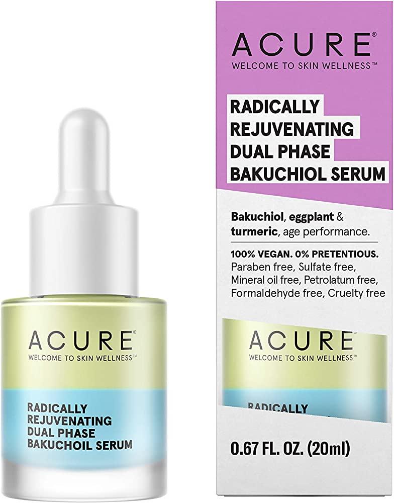 ACURE RADICALLY REJUVENATING DUAL PHASE BAKUCHIOL SERUM 20 ML 30ml face serum 20% skin peel pore minizing wrinkles trichloroaectic acid age spots skin care
