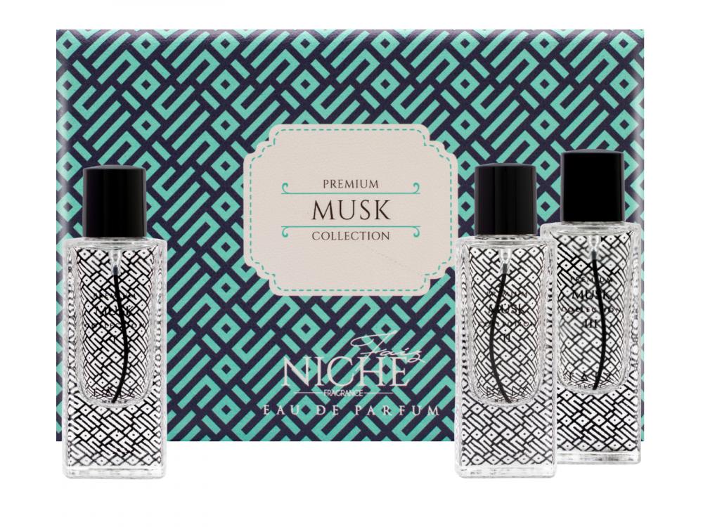 Faiz Niche Premium Musk Collection Perfume Gift Set For Unisex Eau De Parfum 3x60ml
