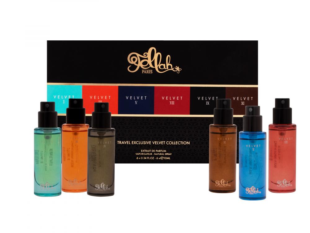 Fellah Travel Exclusive Velvet Collection Perfume Gift Set for Women and Men Extrait De Parfum 6x10ML