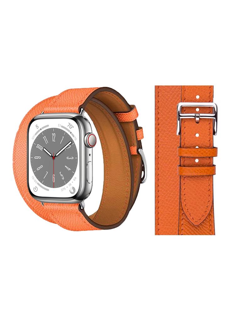 Perfii Double Tour Leather Replacement Band For Apple Watch 49\/45\/44\/42mm Series Ultra\/8\/7\/6\/5\/4\/SE kahney leander tim cook the genius who took apple to the next level