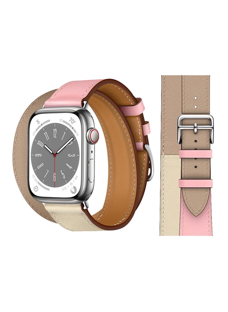 new leather strap lovers watch men s women s fashion roman dress watch simple generous neutral student couples watch Perfii Double Tour Leather Replacement Band For Apple Watch 49/45/44/42mm Series Ultra/8/7/6/5/4/SE