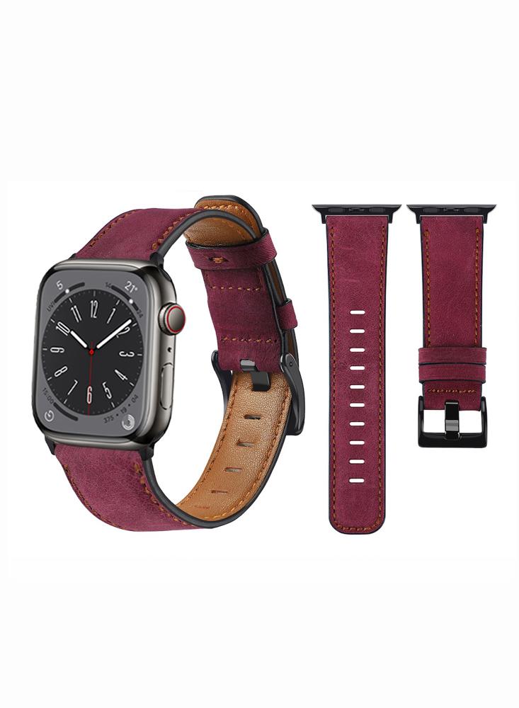 perfii retro leather replacement band for apple watch 41 40 38mm series 8 7 6 5 4 se Perfii Retro Leather Replacement Band For Apple Watch 41\/40\/38mm Series 8\/7\/6\/5\/4\/SE