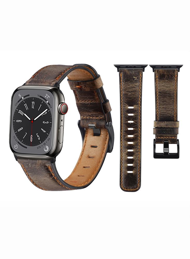 Perfii Retro Leather Replacement Band For Apple Watch 41\/40\/38mm Series 8\/7\/6\/5\/4\/SE retro leather strap bracelet for fitbit charge 4 band replacement watch band for fitbit charge 3 smart watchband accessories