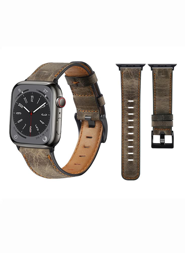 Perfii Retro Leather Replacement Band For Apple Watch 41\/40\/38mm Series 8\/7\/6\/5\/4\/SE