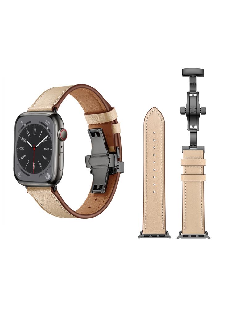 Perfii Genuine Leather Replacement Band For Apple Watch 49/45/44/42mm Series Ultra/8/7/6/5/4/SE watch band genuine leather straps 14 16 18 20 22mm watch accessories high quality brown colors watchbands