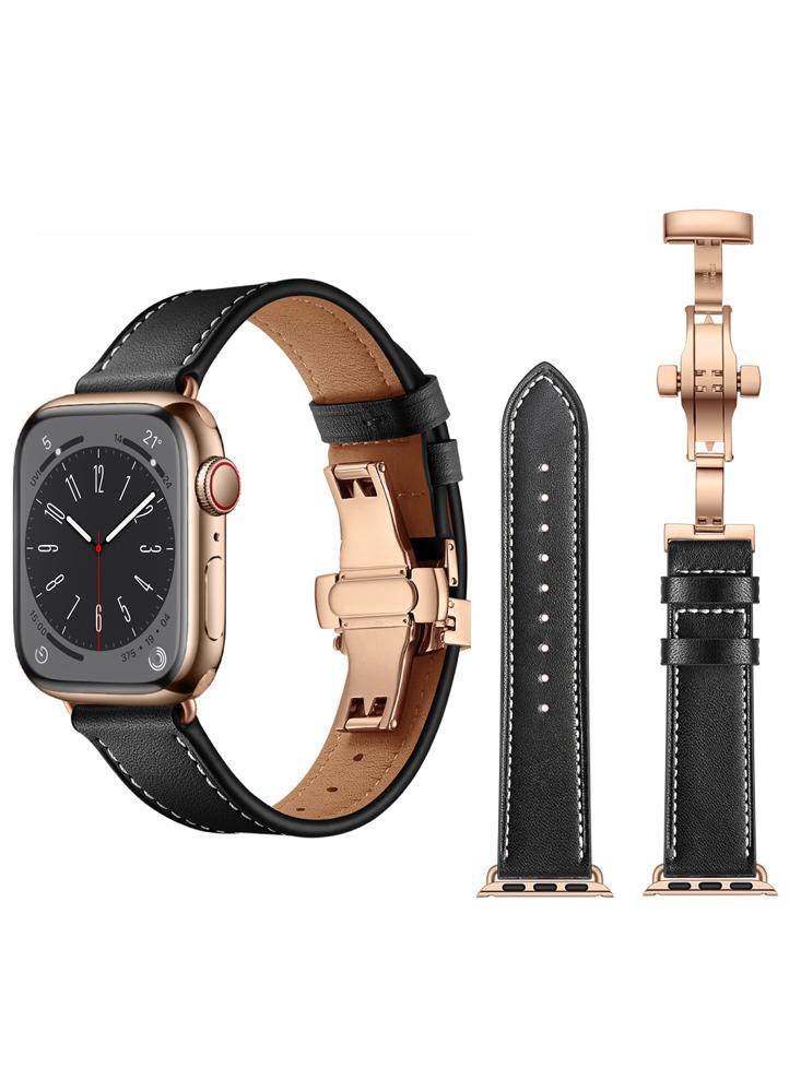 Perfii Genuine Leather Replacement Band For Apple Watch 49/45/44/42mm Series Ultra/8/7/6/5/4/SE male genuine leather belts for men s high quality luxury pin buckle jeans cowskin casual belt business cowboy waistband
