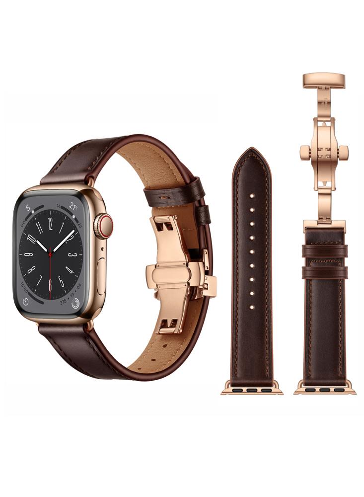 Perfii Genuine Leather Replacement Band For Apple Watch 49/45/44/42mm Series Ultra/8/7/6/5/4/SE