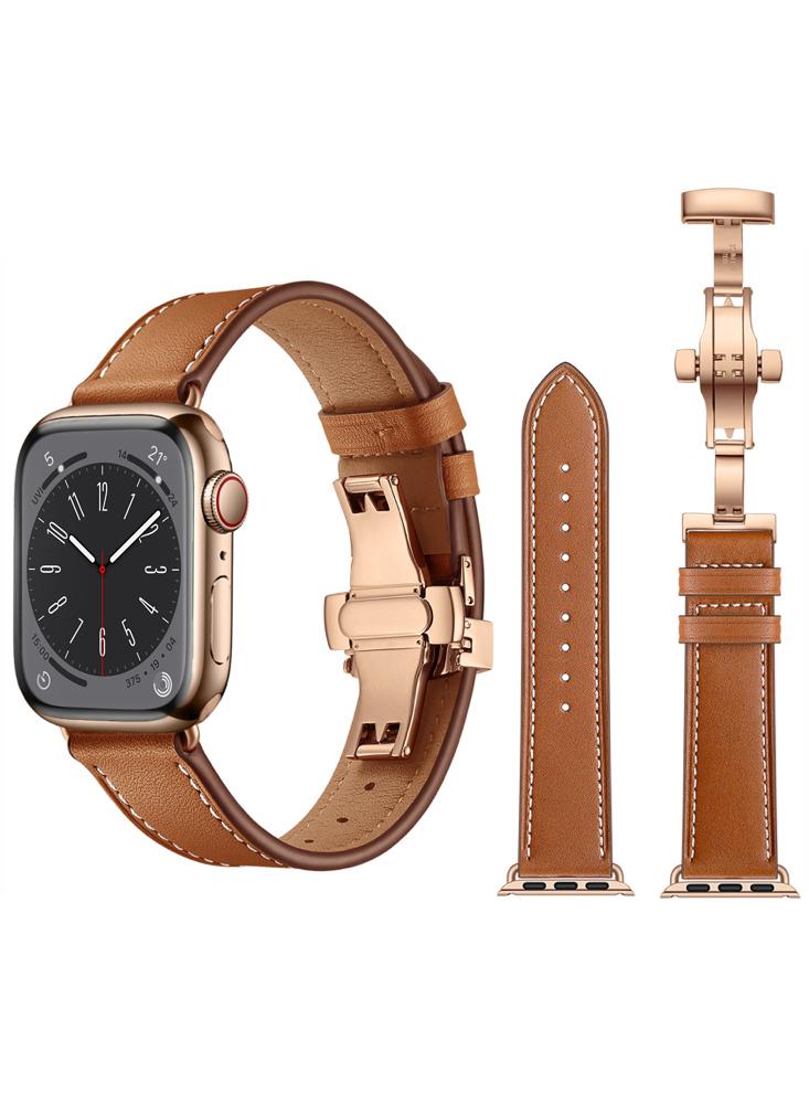 Perfii Genuine Leather Replacement Band For Apple Watch 41\/40\/38mm Series 8\/7\/6\/5\/4\/SE maikes genuine cow leather watch accessories for apple watch strap 40mm 38mm brown apple watch band 44mm 42mm iwatch 4 bracelet