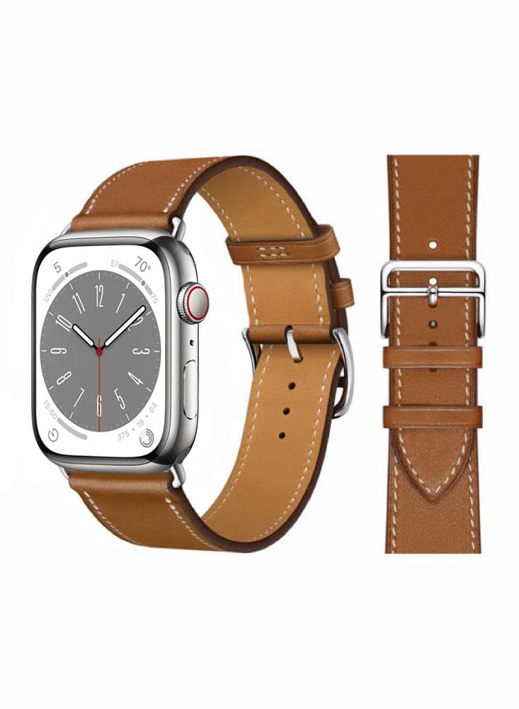 Perfii Genuine Leather Replacement Band For Apple Watch 41\/40\/38mm Series 8\/7\/6\/5\/4\/SE perfii double buckle genuine leather replacement band for apple watch 41 40 38mm series 8 7 6 5 4 se