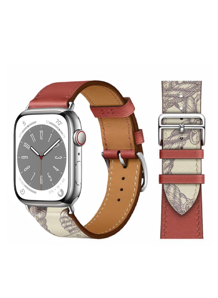Perfii Genuine Leather Replacement Band For Apple Watch 41/40/38mm Series 8/7/6/5/4/SE цена и фото