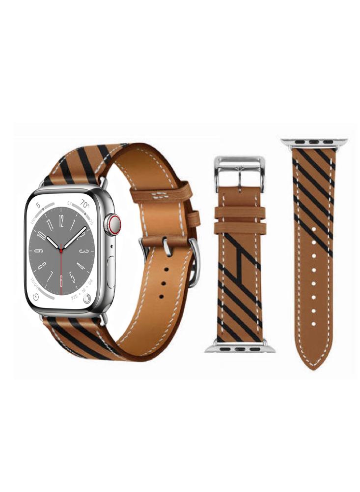 Perfii Genuine Leather Replacement Band For Apple Watch 41/40/38mm Series 8/7/6/5/4/SE creative life tree imitation wood watch women quartz natural wooden watches soft leather band wristwatch ladies girls gift clock