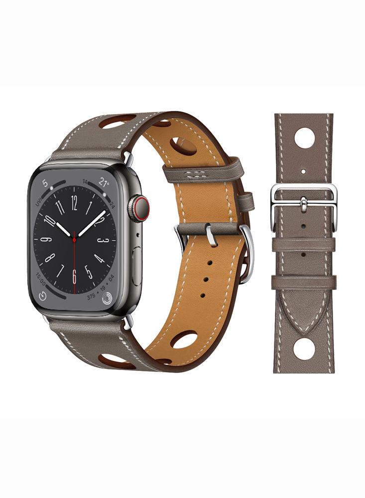 Perfii Genuine Leather Replacement Band For Apple Watch 49/45/44/42mm Series Ultra/8/7/6/5/4/SE designer vintage pin buckle male belts high quality genuine leather belt for men luxury military style ceinture homme