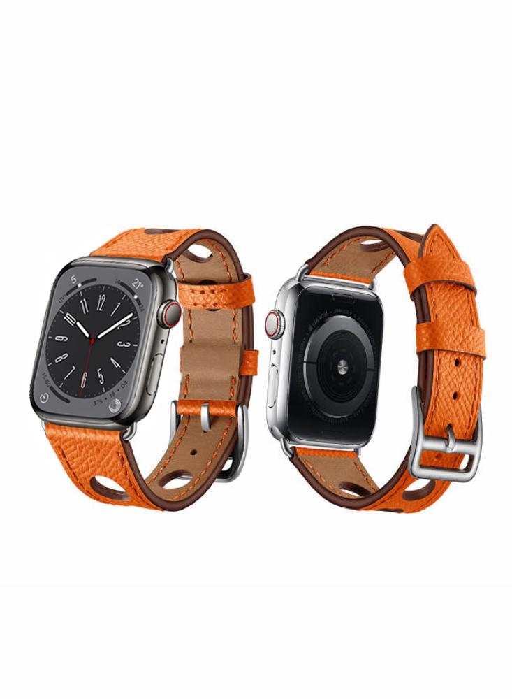 Perfii Genuine Leather Replacement Band For Apple Watch 41/40/38mm Series 8/7/6/5/4/SE