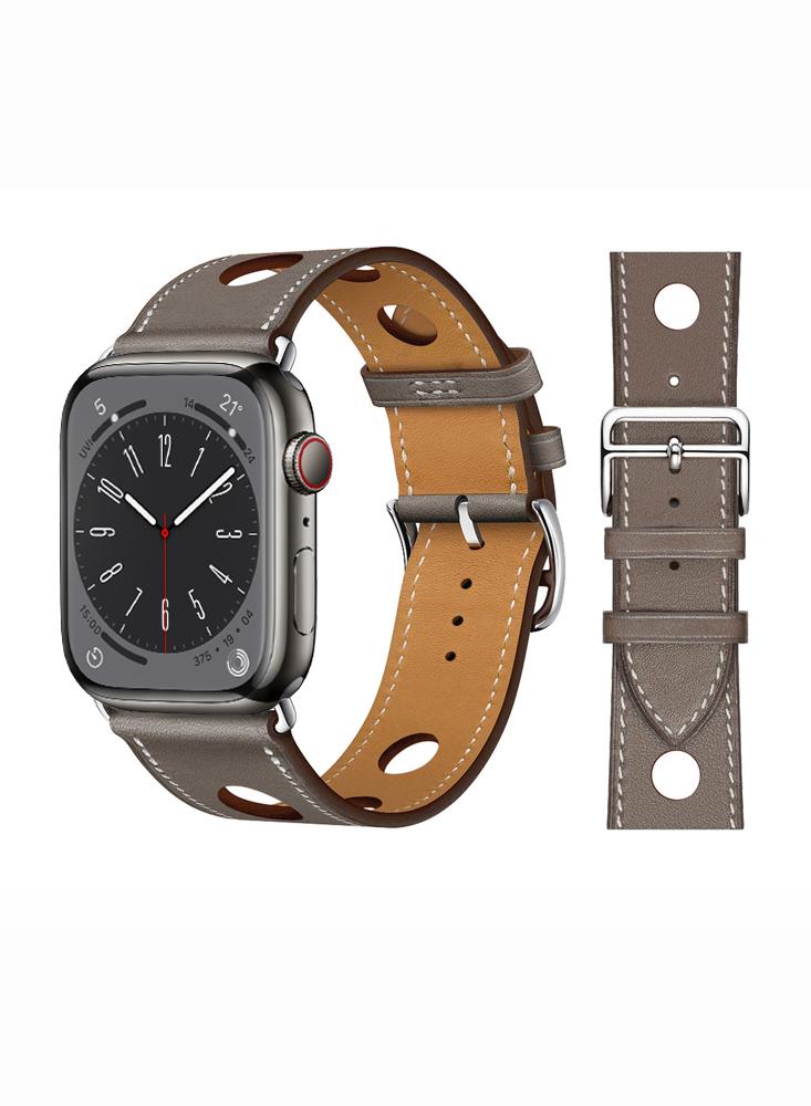 Perfii Genuine Leather Replacement Band For Apple Watch 41/40/38mm Series 8/7/6/5/4/SE