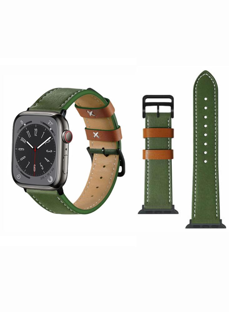 Perfii Genuine Leather Replacement Band For Apple Watch 41/40/38mm Series 8/7/6/5/4/SE