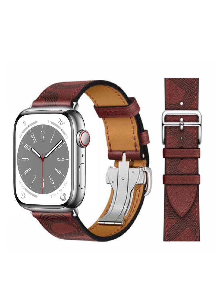 Perfii Supreme Folding Leather Replacement Band For Apple Watch 49\/45\/44\/42mm Series Ultra\/8\/7\/6\/5\/4\/SE