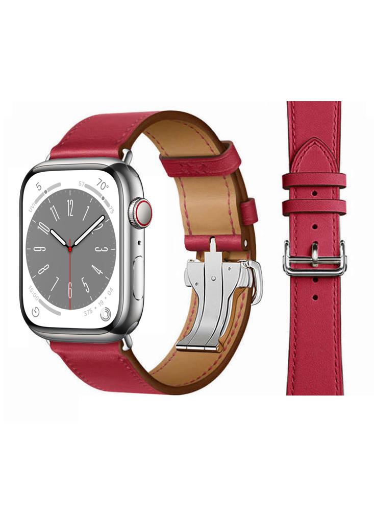 цена Perfii Supreme Folding Leather Replacement Band For Apple Watch 41\/40\/38mm Series 8\/7\/6\/5\/4\/SE