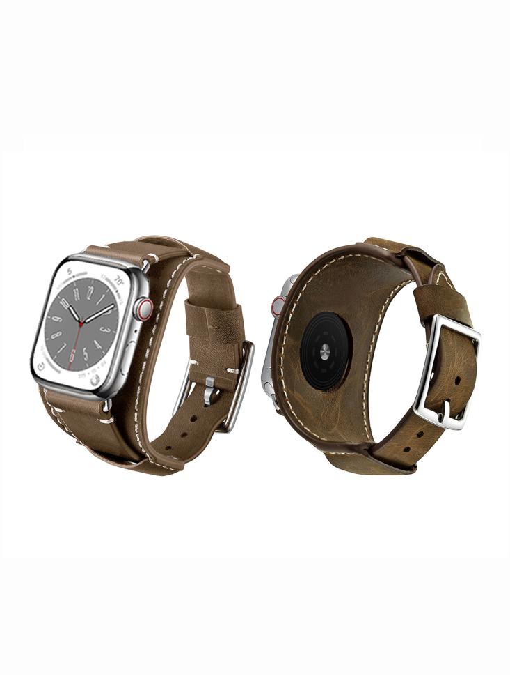 Perfii Bracelet Leather Replacement Band For Apple Watch 49\/45\/44\/42mm Series Ultra\/8\/7\/6\/5\/4\/SE fashion cummerbund shinny pu leather adjustable pin gole buckle wide belts for women ladies wide waistband girdle for dress coat