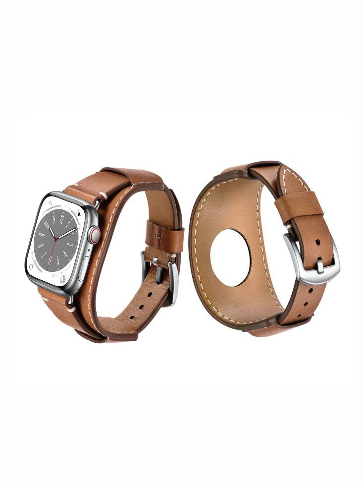 22mm 20mm high quality leather strap for samsung galaxy watch 4 classic 3 band 41mm 45mm 46mm 42mm active 2 40mm 44mm bracelet Perfii Bracelet Leather Replacement Band For Apple Watch 41\/40\/38mm Series 8\/7\/6\/5\/4\/SE