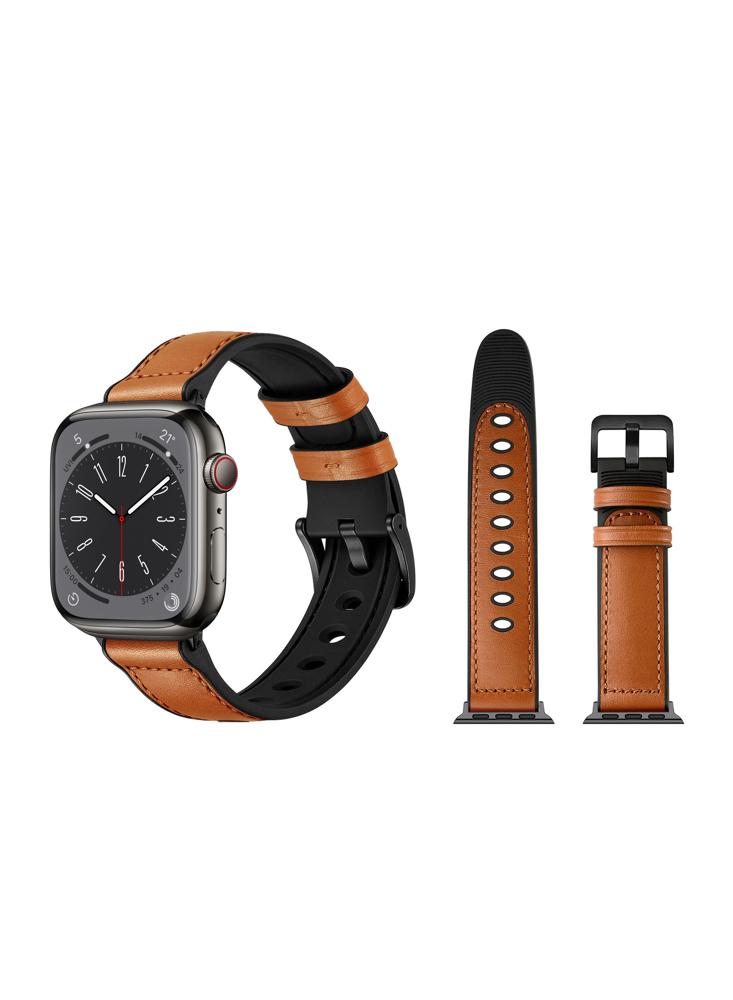 Perfii Genuine Leather Replacement Band For Apple Watch 49/45/44/42mm Series Ultra/8/7/6/5/4/SE new all stars quartz iced watch fashion casual set steel band watch diamond alloy ladies watch