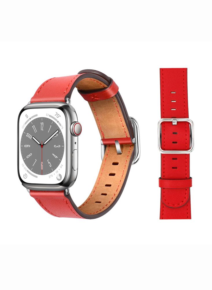 Perfii Genuine Leather Replacement Band For Apple Watch 49/45/44/42mm Series Ultra/8/7/6/5/4/SE