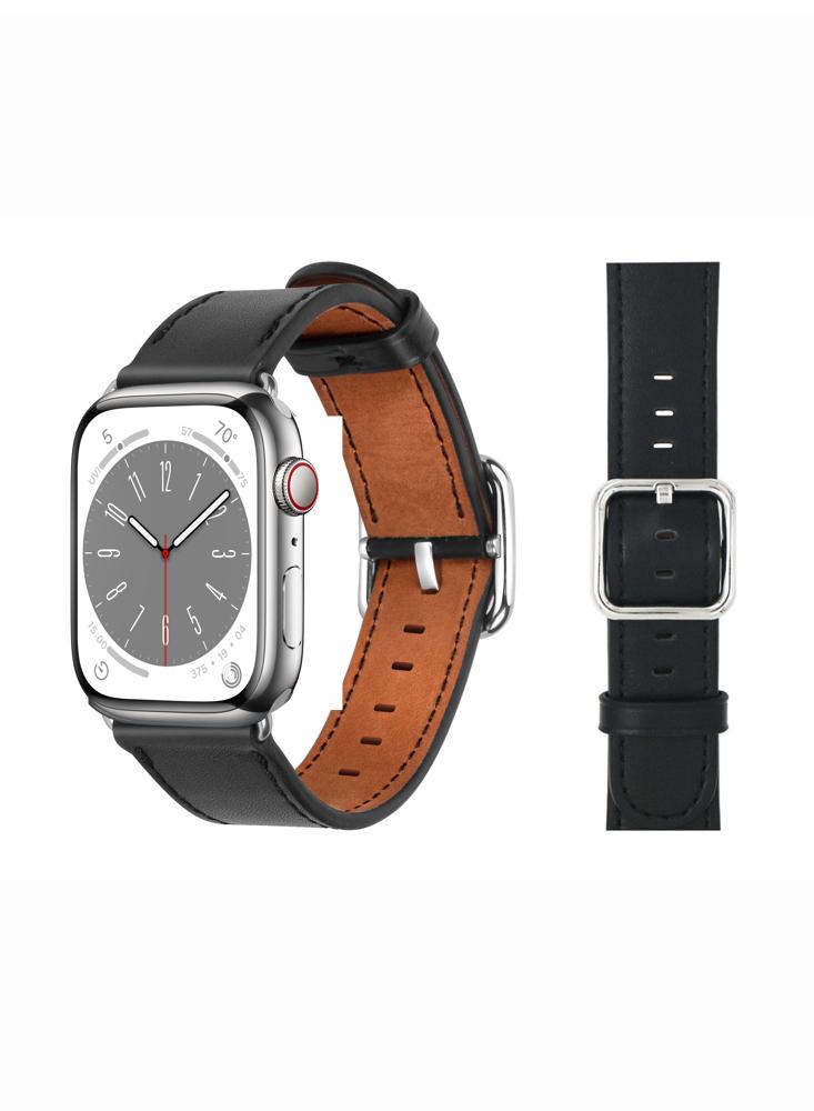 Perfii Genuine Leather Replacement Band For Apple Watch 41/40/38mm Series 8/7/6/5/4/SE fashion leather designer belt new alloy pin buckle belts for women all match round buckle wide belts for jeans dress waistband