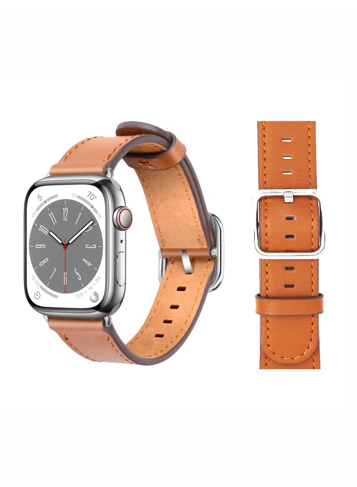 Perfii Genuine Leather Replacement Band For Apple Watch 41/40/38mm Series 8/7/6/5/4/SE female alloy pin buckle belt all match square buckle belts for women casual leather 4 8cm wide girdle for jeans dress waistband