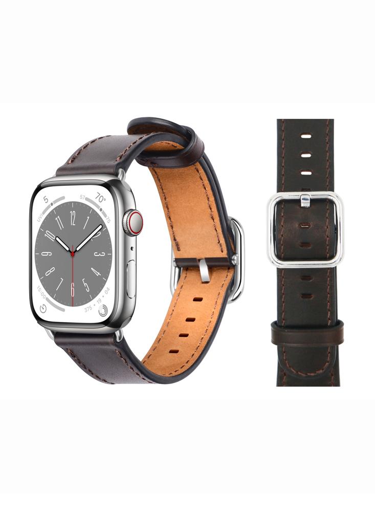 Perfii Genuine Leather Replacement Band For Apple Watch 41/40/38mm Series 8/7/6/5/4/SE