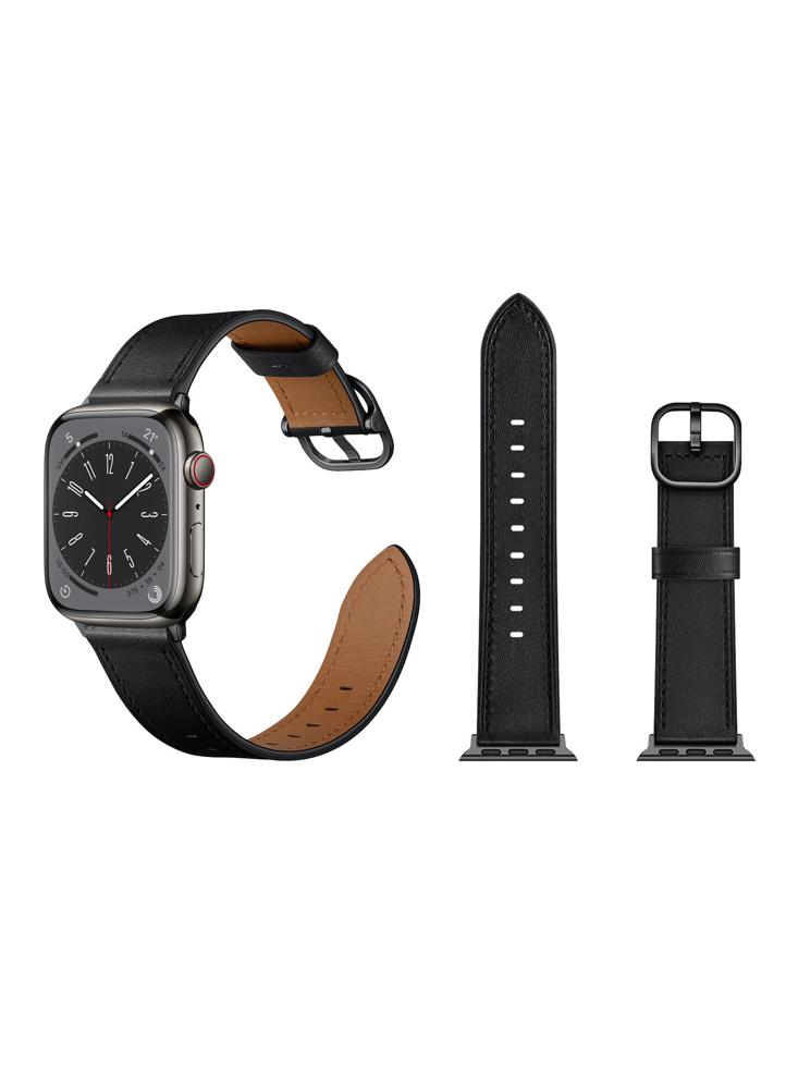 Perfii Genuine Leather Replacement Band For Apple Watch 49/45/44/42mm Series Ultra/8/7/6/5/4/SE the new 2021 square led electronic watch apple touch screen led watch digital sports fashion students