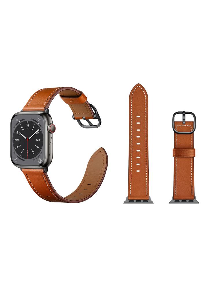 Perfii Genuine Leather Replacement Band For Apple Watch 49/45/44/42mm Series Ultra/8/7/6/5/4/SE jifanpaul genuine leather for men high quality black buckle jeans belt cowskin casual belts business belt cowboy waistband