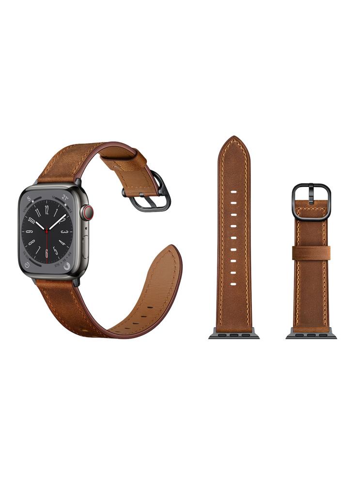 Perfii Genuine Leather Replacement Band For Apple Watch 49/45/44/42mm Series Ultra/8/7/6/5/4/SE stylish hidden buckle accurate hidden buckle watch bracelet for women