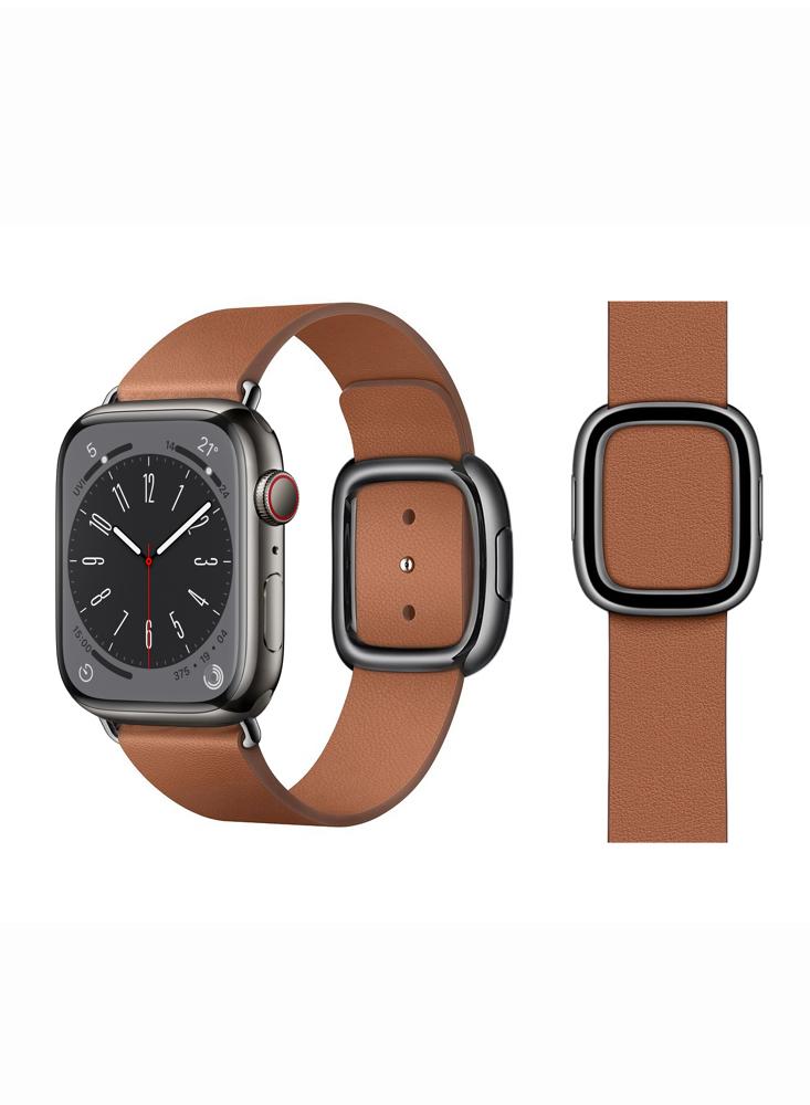 Perfii Leather Replacement Band For Apple Watch 49\/45\/44\/42mm Series Ultra\/8\/7\/6\/5\/4\/SE