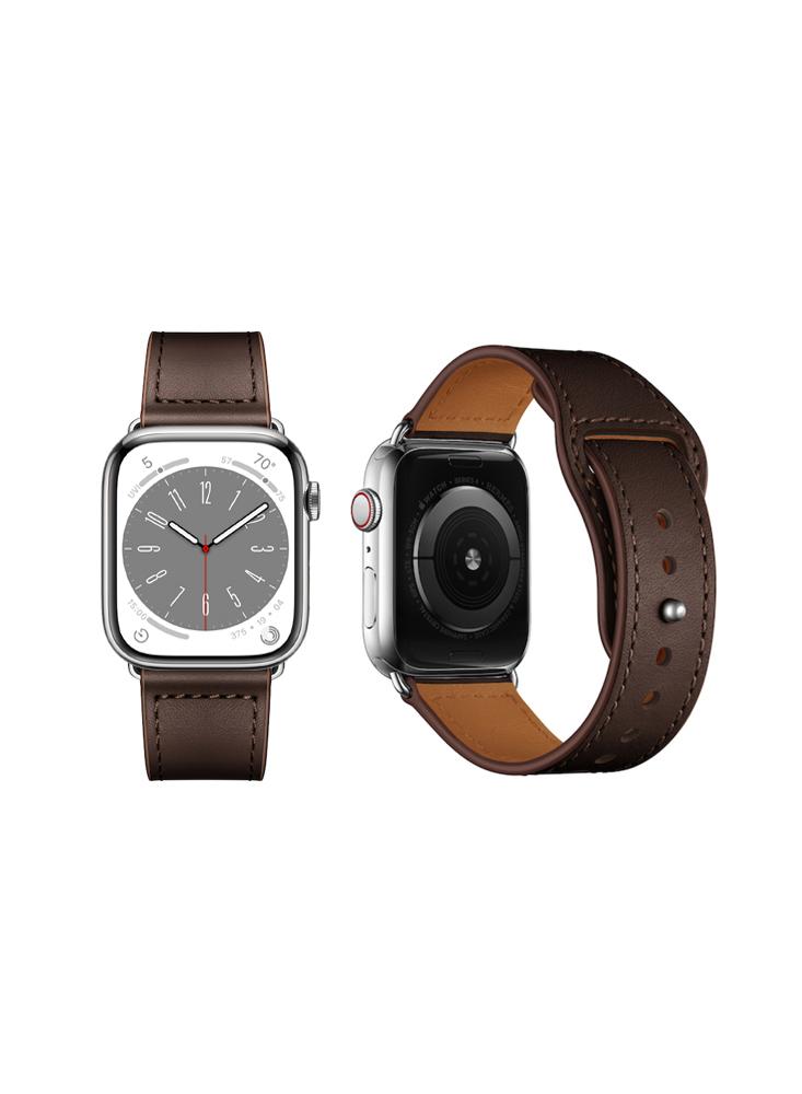 Perfii Genuine Leather Replacement Band For Apple Watch 41, 40, 38 mm Series 8 7 6 5 4 SE