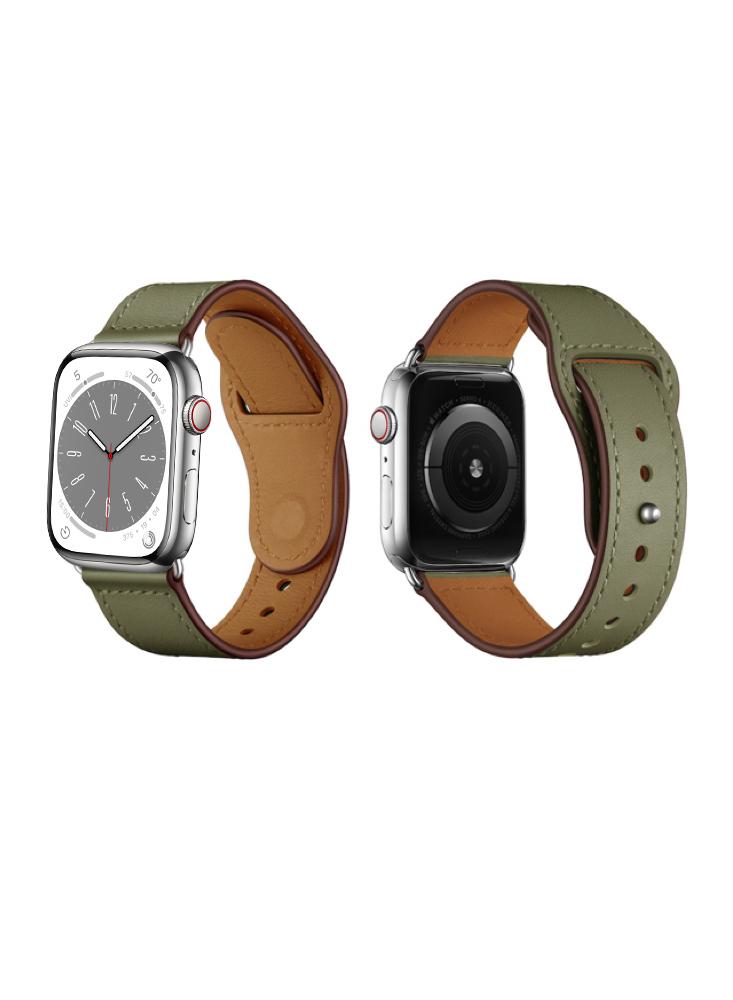 Perfii Genuine Leather Replacement Band For Apple Watch 41, 40, 38 mm Series 8 7 6 5 4 SE