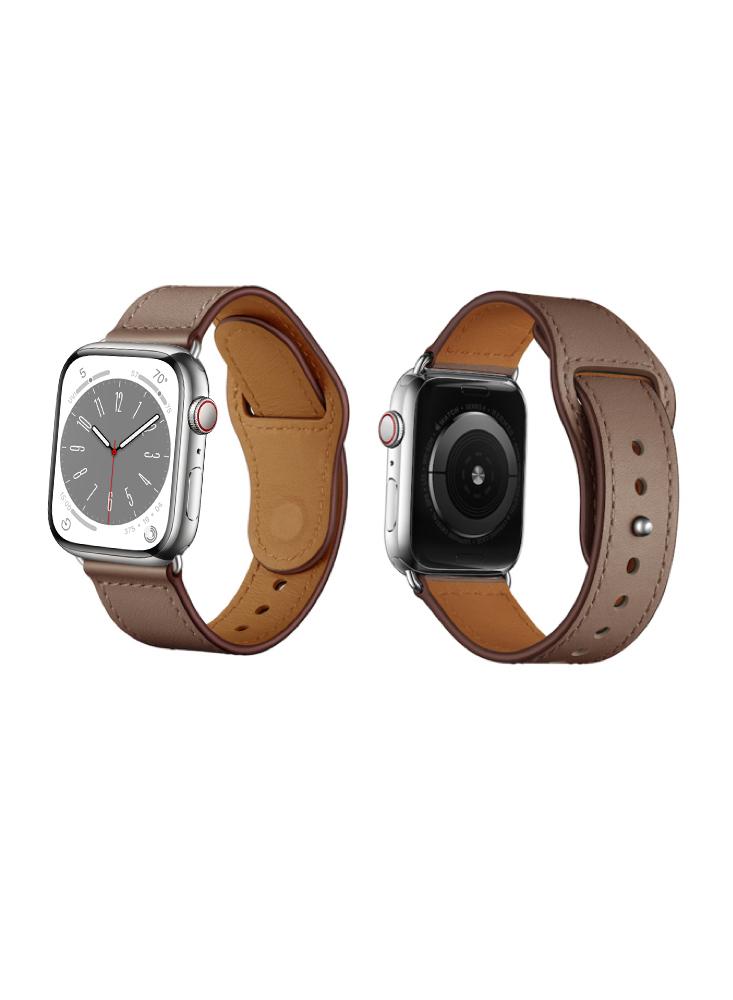 Perfii Genuine Leather Replacement Band For Apple Watch 41, 40, 38mm Series 8 7 6 5 4 SE
