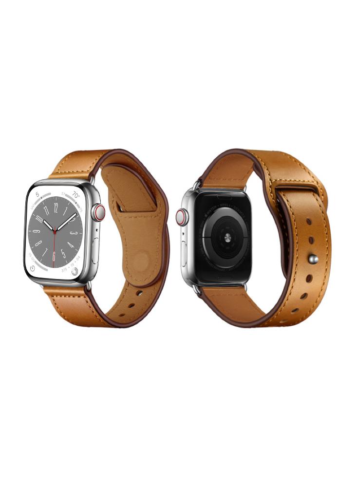 Perfii Genuine Leather Replacement Band For Apple Watch 41, 40, 38 mm Series 8 7 6 5 4 SE