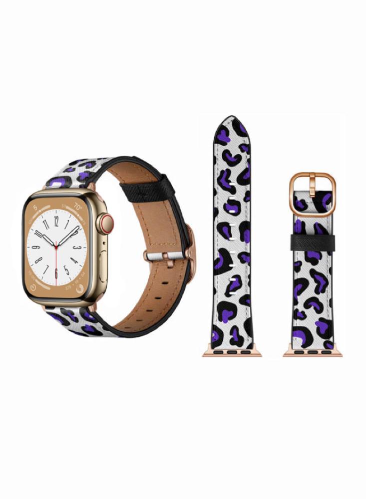 m watch strap metal 44 mm gold Perfii DS Leather Replacement Band For Apple Watch 49, 45, 44, 42 mm Series Ultra 8 7 6 5 4 SE