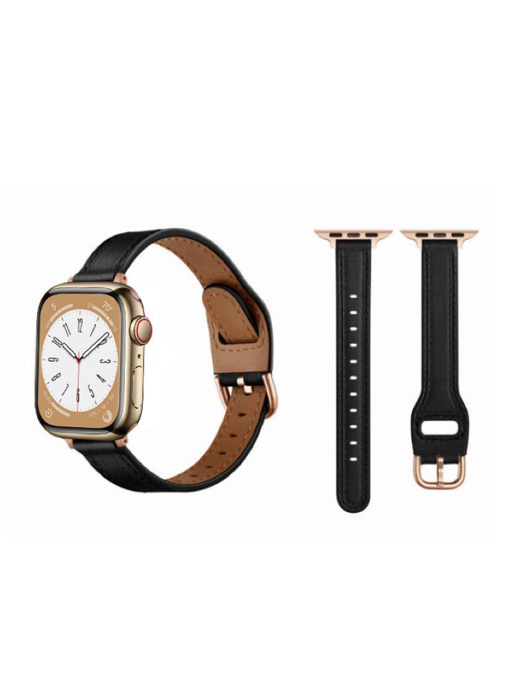 Perfii Buckle Tee Leather Replacement Band For Apple Watch 49, 45, 44, 42 mm Series Ultra 8 7 6 5 4 SE new pu leather belt for women alloy buckle pin buckle jeans black belts luxury brand ladies vintage strap female waistband