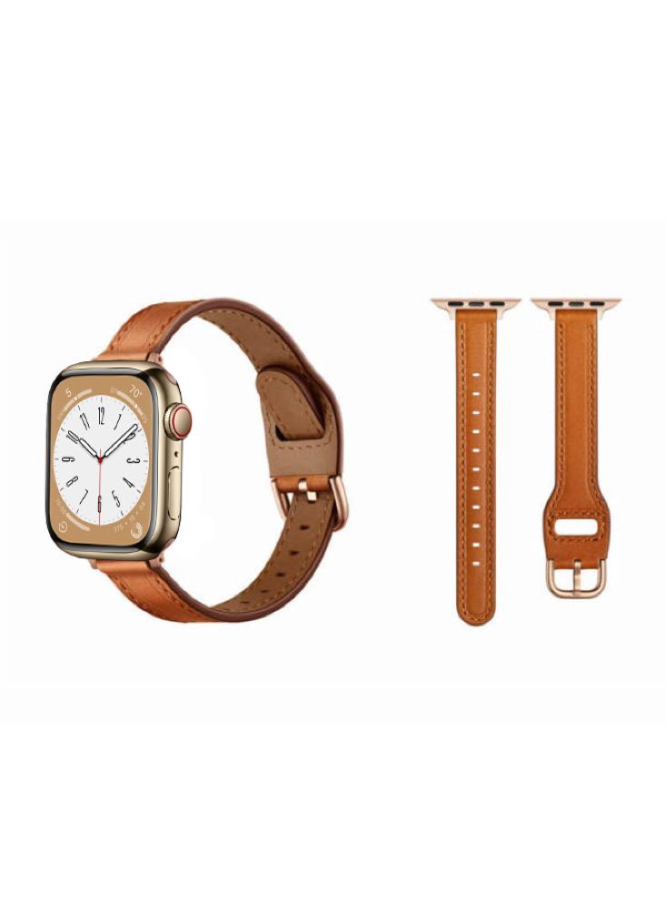 Perfii Buckle Tee Leather Replacement Band For Apple Watch 49, 45, 44, 42 mm Series Ultra 8 7 6 5 4 SE 55cm detachable handle replacement bags strap for women girls genuine leather shoulder bag accessories gold buckle belts brown