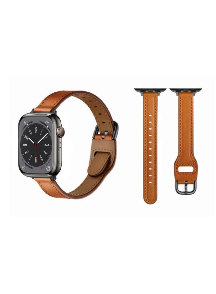 Perfii Buckle Tee Leather Replacement Band For Apple Watch 41, 40, 38 mm Series 8 7 6 5 4 SE