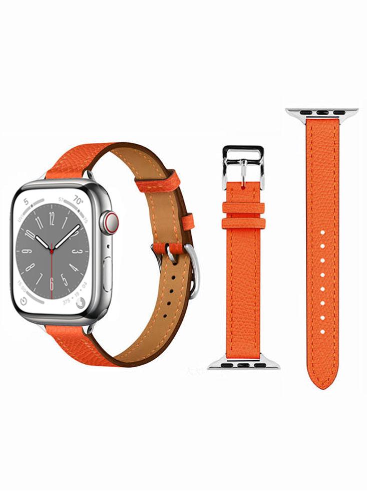 Perfii Slim Genuine Leather Replacement Band For Apple Watch 41б 40б 38 mm Series 8 7 6 5 4 SE